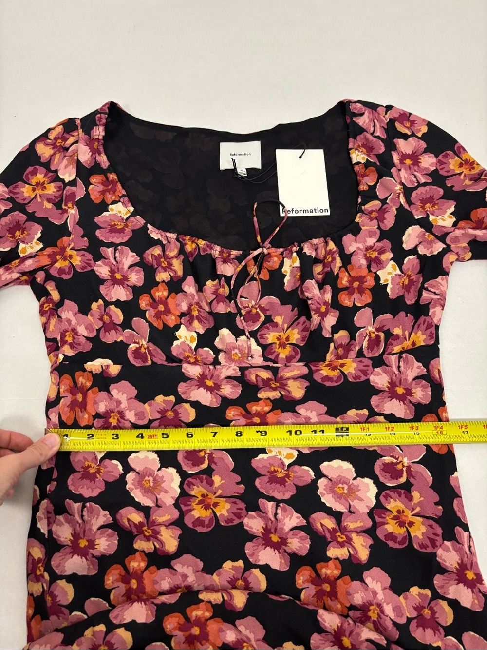 Reformation Kiley Floral Print Midi Dress Floral Print Size 10 - Picture 13 of 15